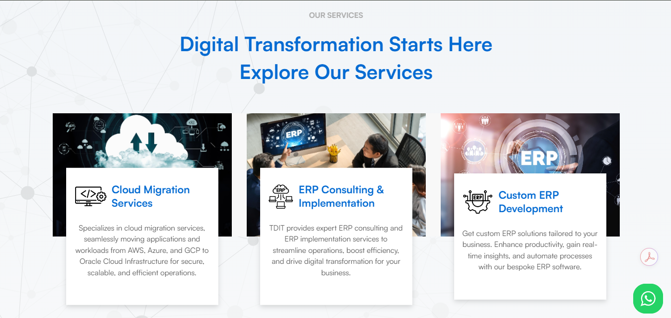 TD IT Solution technology agency website developed by KVK